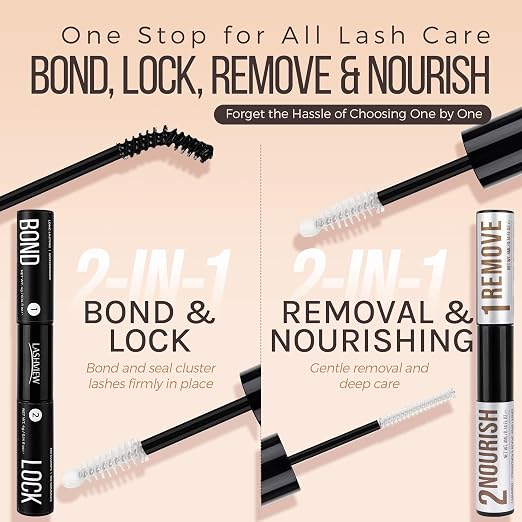 LASHVIEW Lash Bond and Seal & Lash Reomver and Conditioner Kit, Hold on 7-Day+
