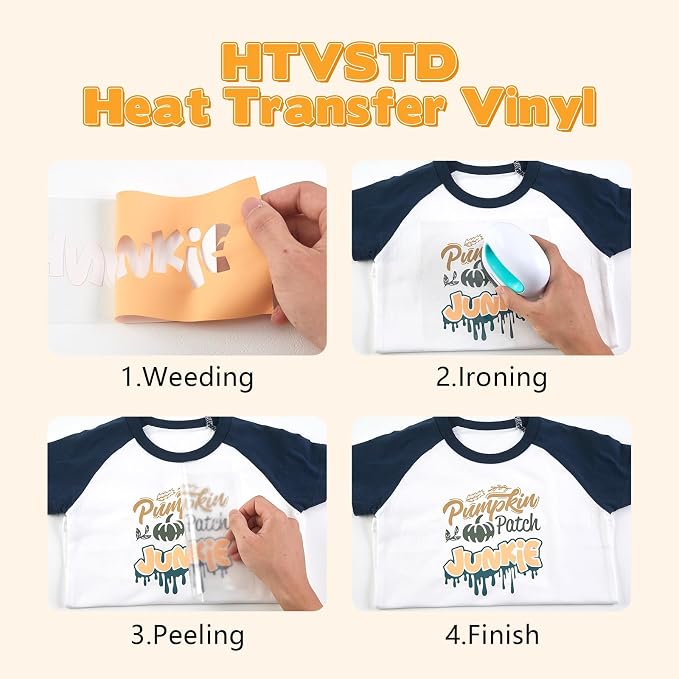 HTVSTD Moccasin Orange Boho HTV Heat Transfer Vinyl 8pcs 12×10in | Vivid Color