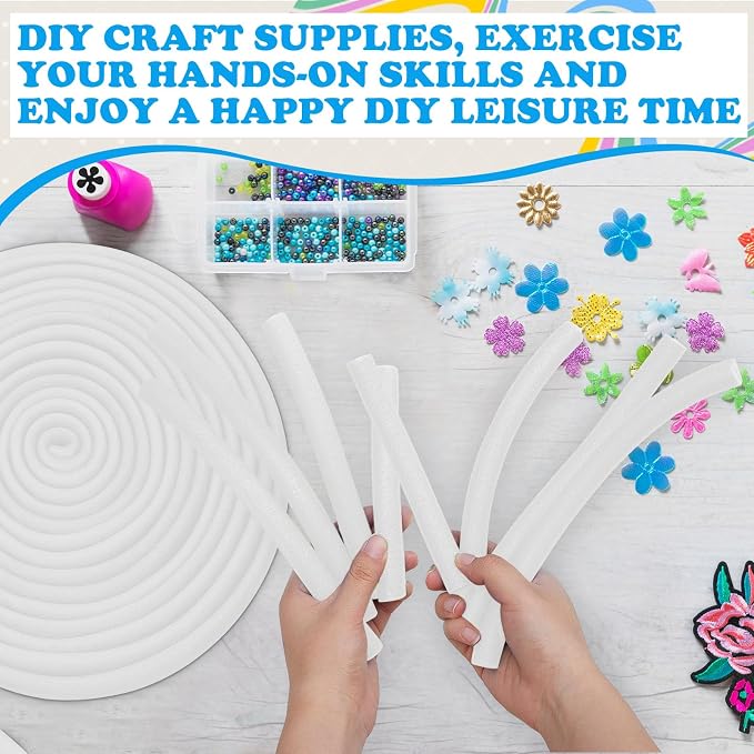 Frienda 5/8 Inch x 60 Ft White Foam Noodles