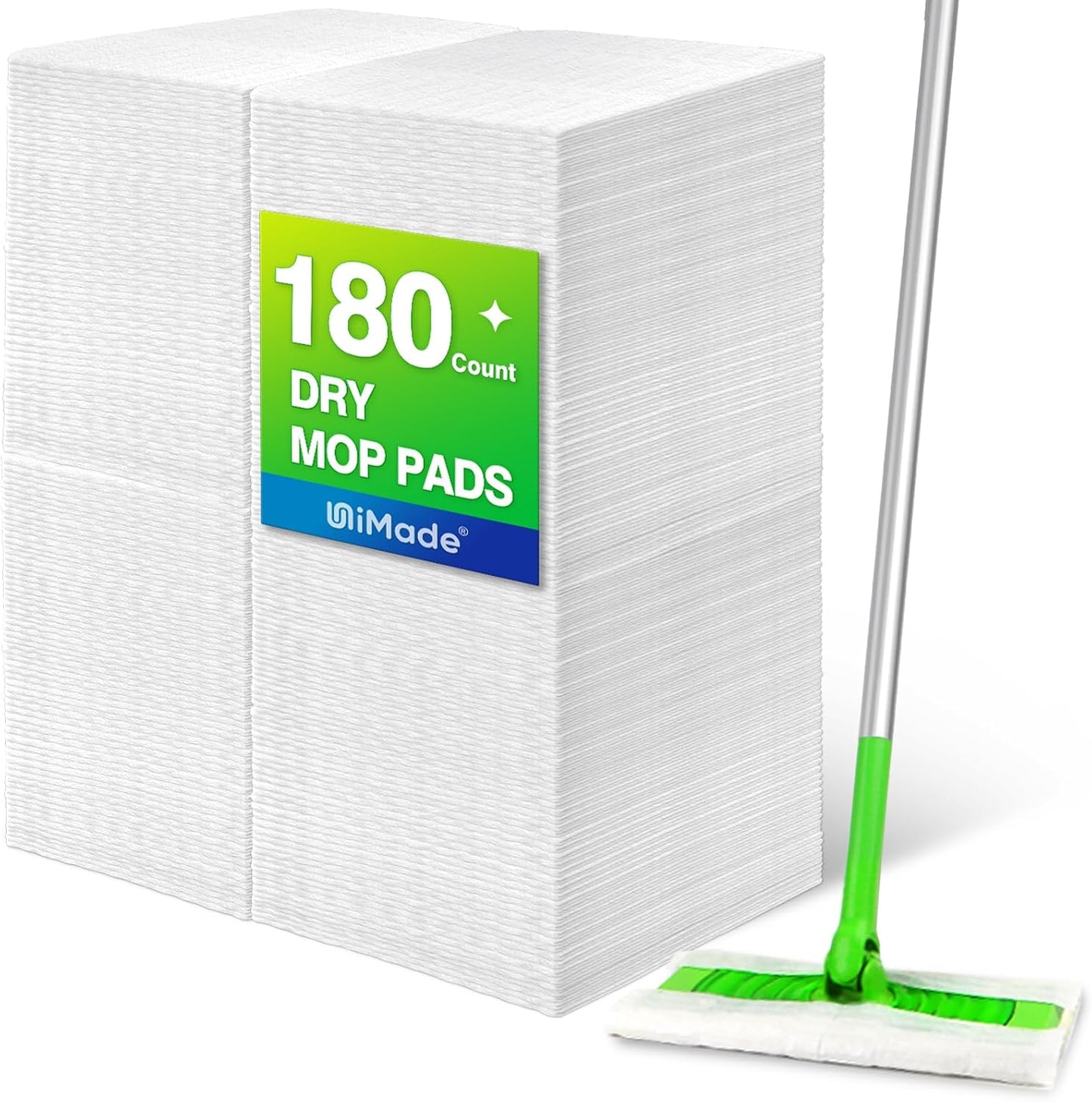 Dry Sweeping Cloths, 180 Count Mop Refill Compatible with Swiffer Sweeper - Disposable Duster Refills Mops for Cleaning Hardwood Floor Dust