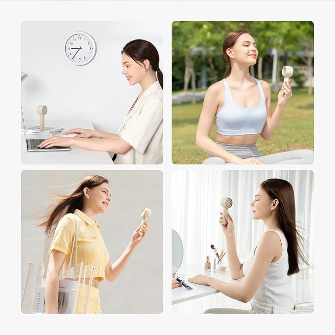JISULIFE Mini Portable Fan-Bladeless Safe Design, Powerful Turbo Handheld Fan with 3 Speeds, USB Rechargeable, Small Pocket Design for Travel/Lash, Gifts For Girls/Women