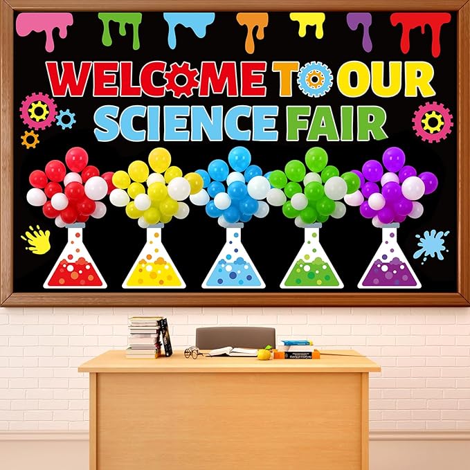 Science Bulletin Board Set 3D Balloon Welcome to Our Science Fair Board Craft