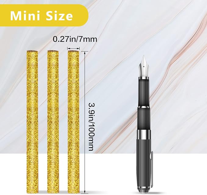 Manarty Glitter Gold Hot Glue Stick, Adhesive EVA Glue Sticks Standard