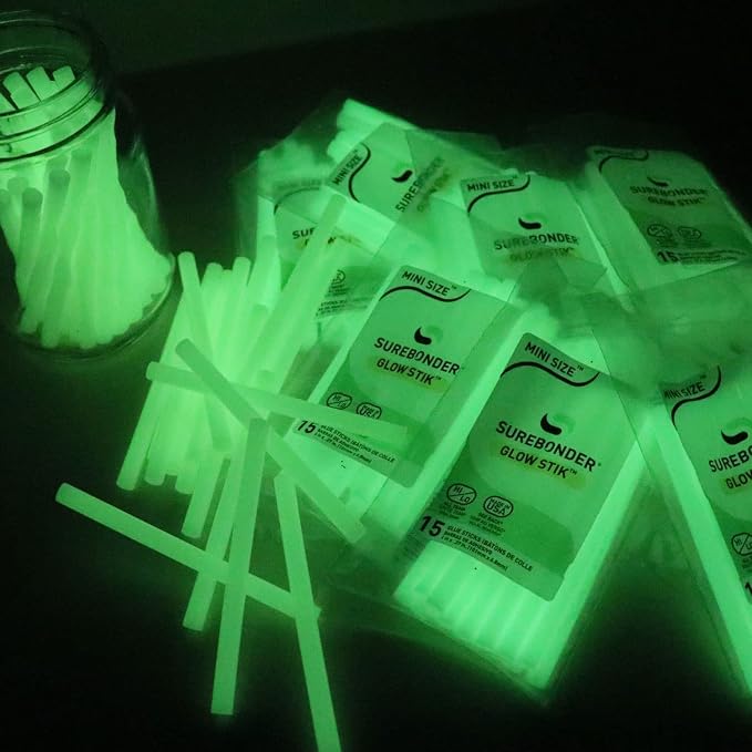 Surebonder Glow in The Dark Hot Glue Sticks Mini Size 4"