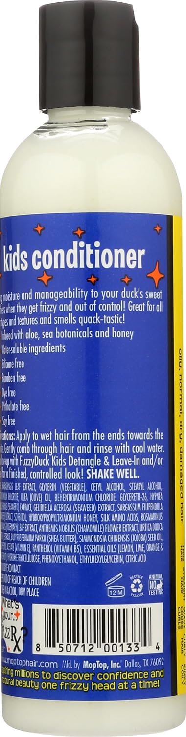 FuzzyDuck Kids Conditioner – Hair Products for Kids Made with Aloe, Sea Botanicals & Honey to Boost Moisture, Frizz Control & Manageability for Silky Hair, Safe for All Hair Types (Citrus Medley, 8oz)