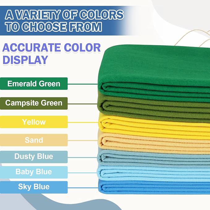 XSEINO Sky Blue Large Felt Fabric 108" X 36 ", 1.4 mm Thick Soft Felt Fabric