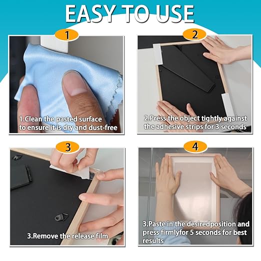 Birllaid Double Sided Tape for Walls, Picture Hanging Strips Removable Mounting