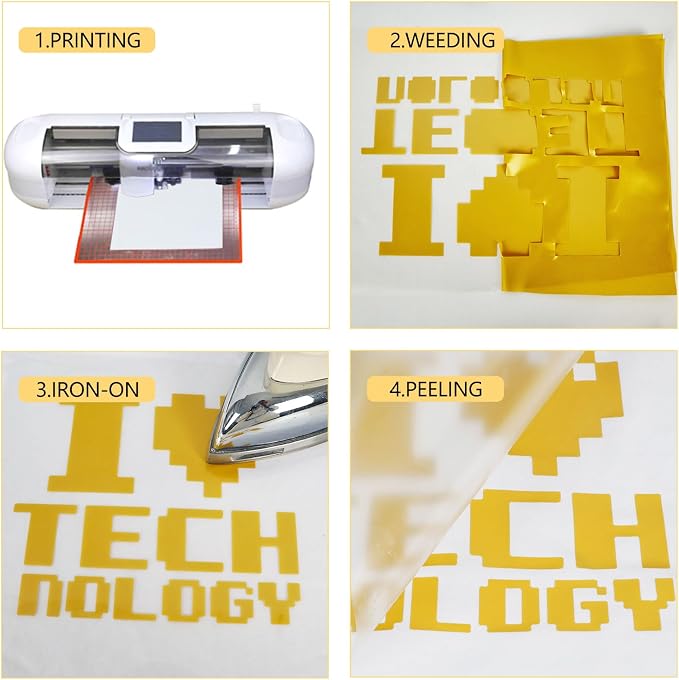 guangyintong Heat Transfer Vinyl Gold HTV Rolls, Glossy Surface HTV Vinyl