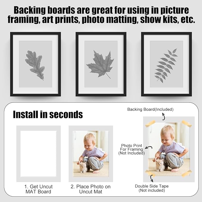 Frienda 100 Pack White Foam Board Foam Poster Boards 8 x 10 Inch