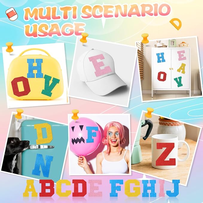 WILLBOND 52 Pcs Glitter Foam Alphabet Letters
