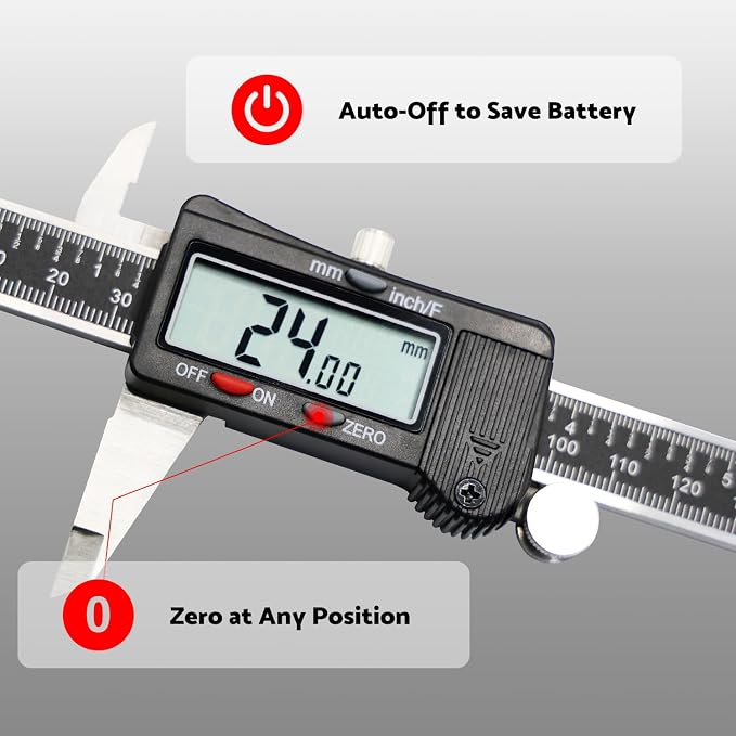 S&F STEAD & FAST Digital Calipers 6 inch, Caliper Measuring Tool, Stainless