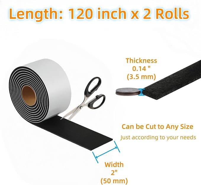 Felt Strips with Adhesive Backing – Furnigear Heavy Duty Cuttable Felt Tape