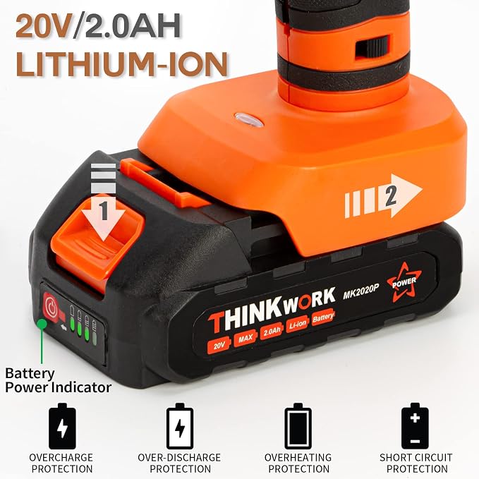 THINKWORK Hot Glue Gun, 20V Cordless Glue Gun