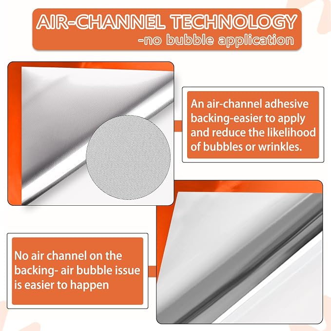 WRAPXPERT Orange Chrome Vinyl, Chrome Mirror Metallic No Bubble 12" x5ft