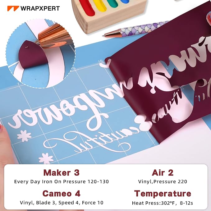 WRAPXPERT Maroon HTV Vinyl Roll-12 x35ft Iron On Vinyl