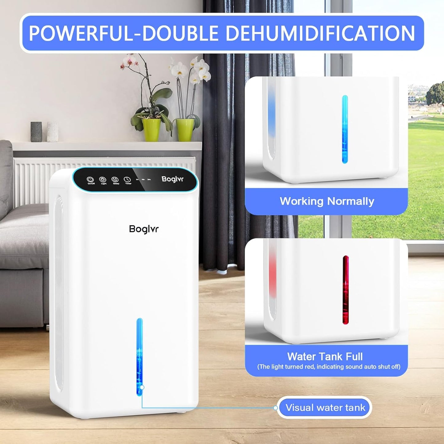 Dehumidifiers, Dehumidifier for Home (85 OZ, 800 sq.ft) Quiet Small Dehumidifier for Bedroom Bathroom Basement with Drain Hose, 3 Gear Timer, Sleep Mode, Auto Shut Off, 7 Color Ambient Light