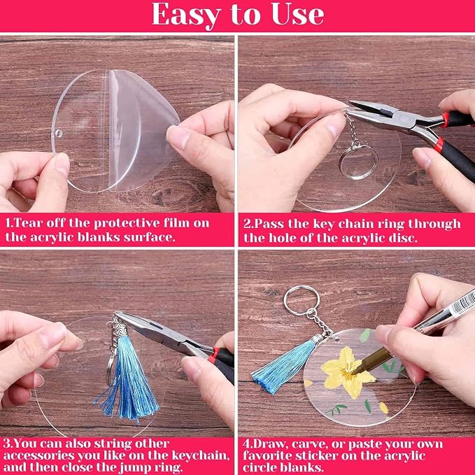3 inch Acrylic Ornaments Blanks 30pc Clear Round Ornaments Blanks