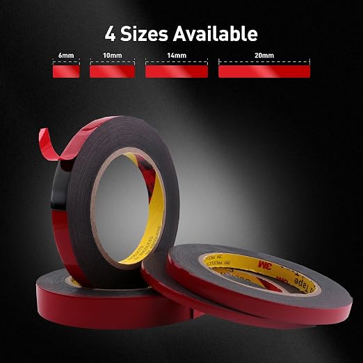 3M Automotive Acrylic Plus Tape, 0.24" x 18Ft, Dark Gray | Double Sided Tape