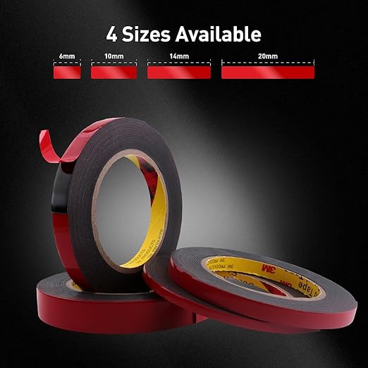 3M Automotive Acrylic Plus Tape, 0.24" x 18Ft, Dark Gray, 2 Pack | Double Sided