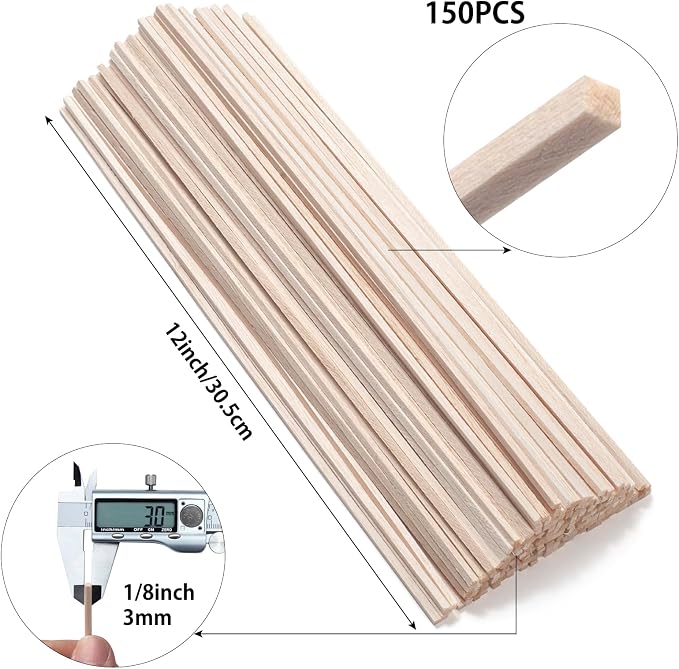 Balsa Wood Sticks, Balsa Wood Strips, Square Wooden Dowel Rods
