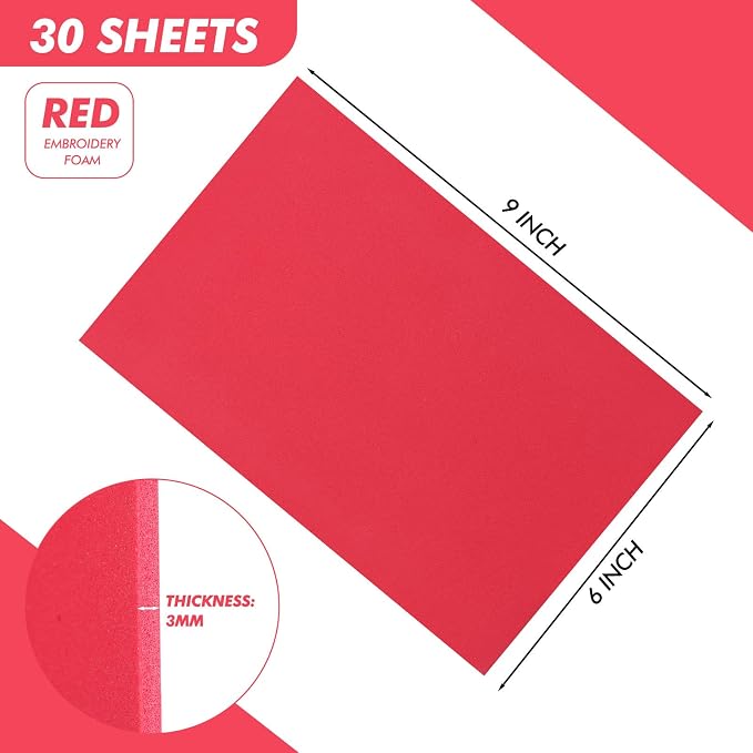 Innconee 30 Pcs 3D 3mm Embroidery Foam EVA Puffy Foam Sheets