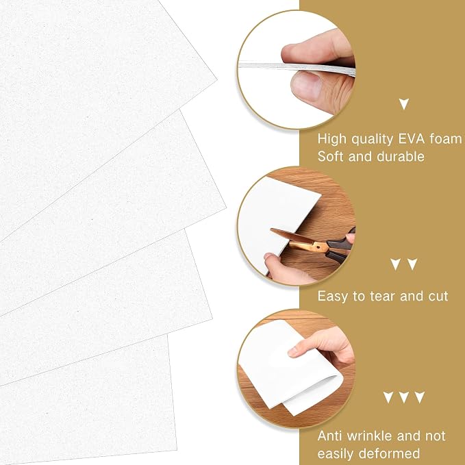 Innconee 15 Pcs Embroidery Foam 3mm Thick 10 x 15 Inch 3D Puffy EVA Foam Sheets
