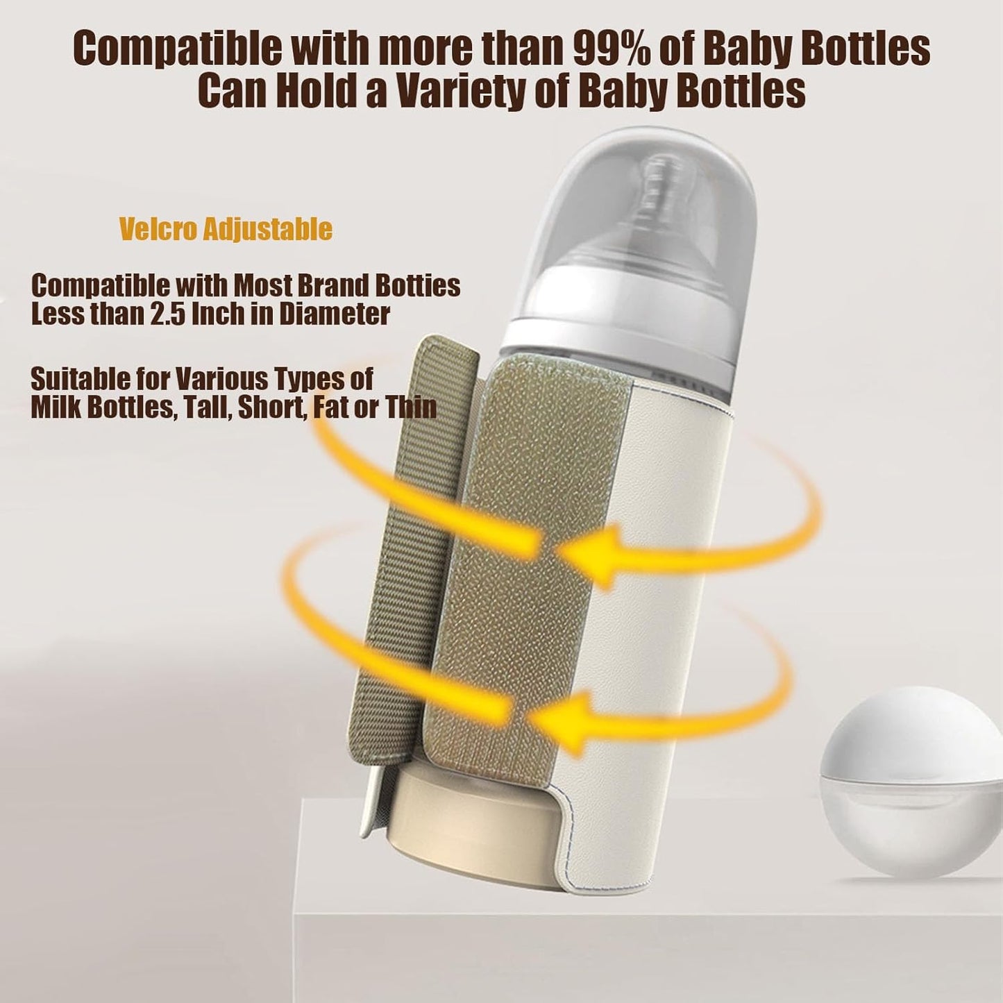 Portable Bottle Warmer for Travel, 10000mAh Battery-Powered, Fast-Heating & Long-Lasting Warming UP to 10H, Waterless Milk Warming for Comfortable Baby Feeding On The Go (6000mAh)