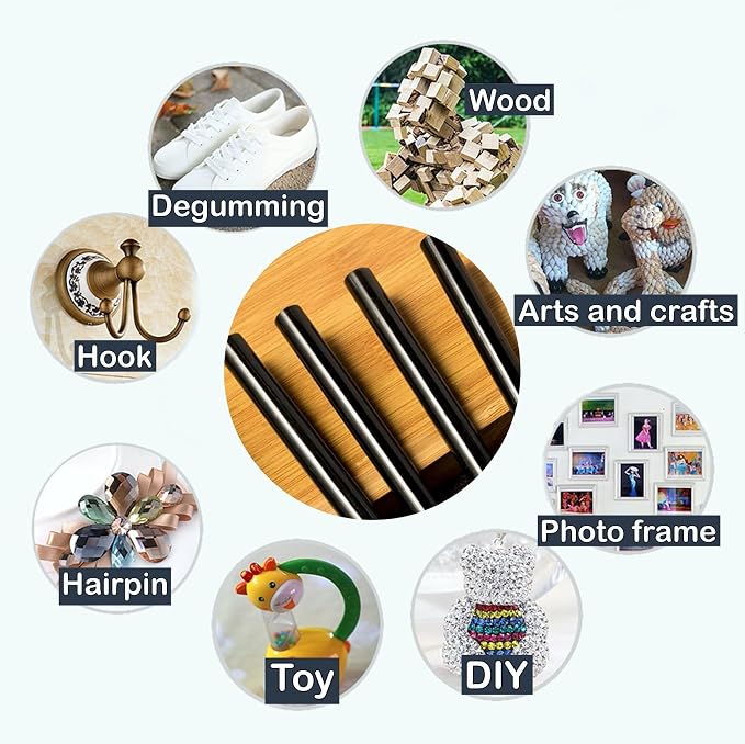 Mini Black Hot Glue Gun Sticks 40 PCS 8" Long x 0.27" Diameter Compatible