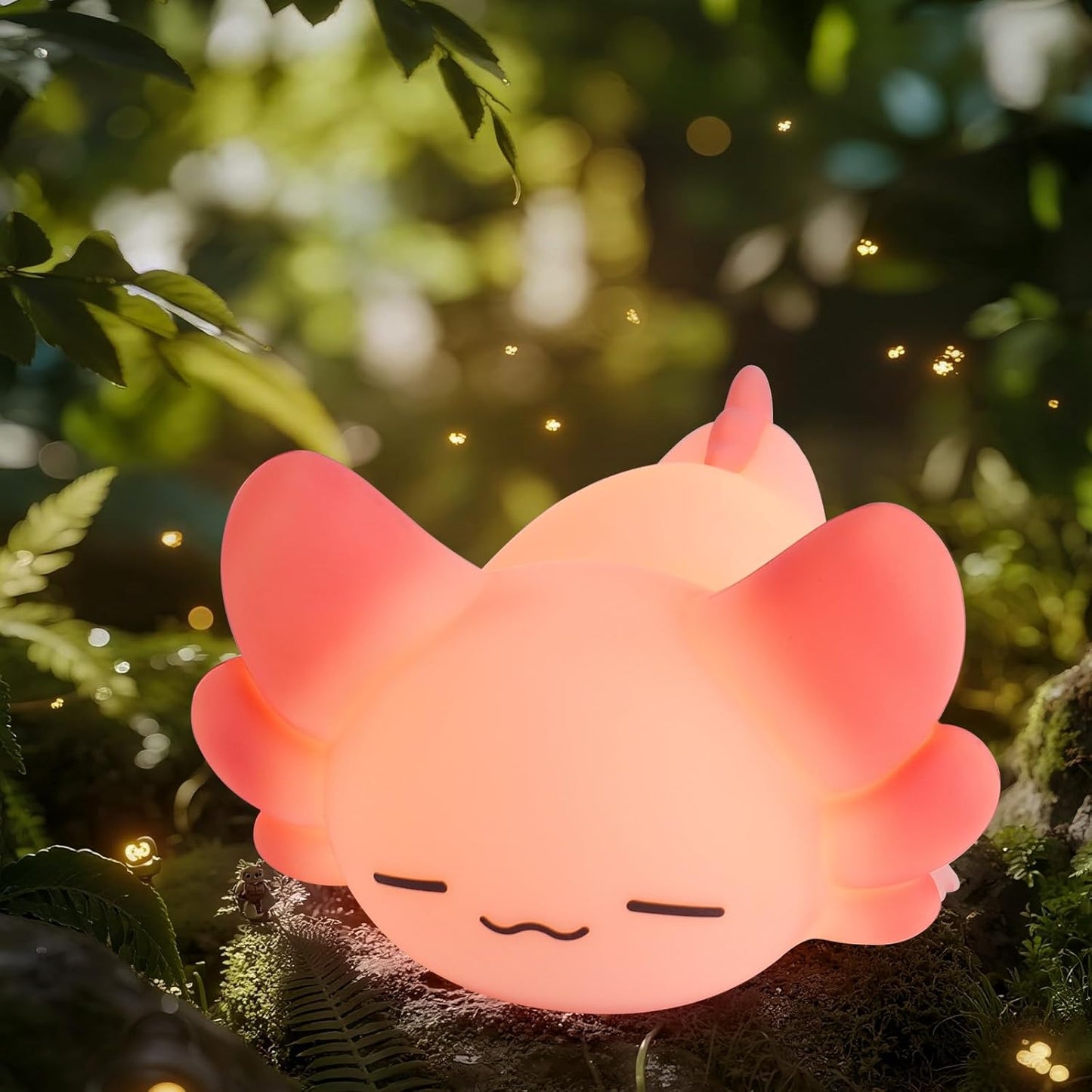 LOVERUIS Axolotl Gifts Baby Girl Colorful Squishy Night Light for Kids with Timer Cute Decorations for Bedroom Lamp Night Lights