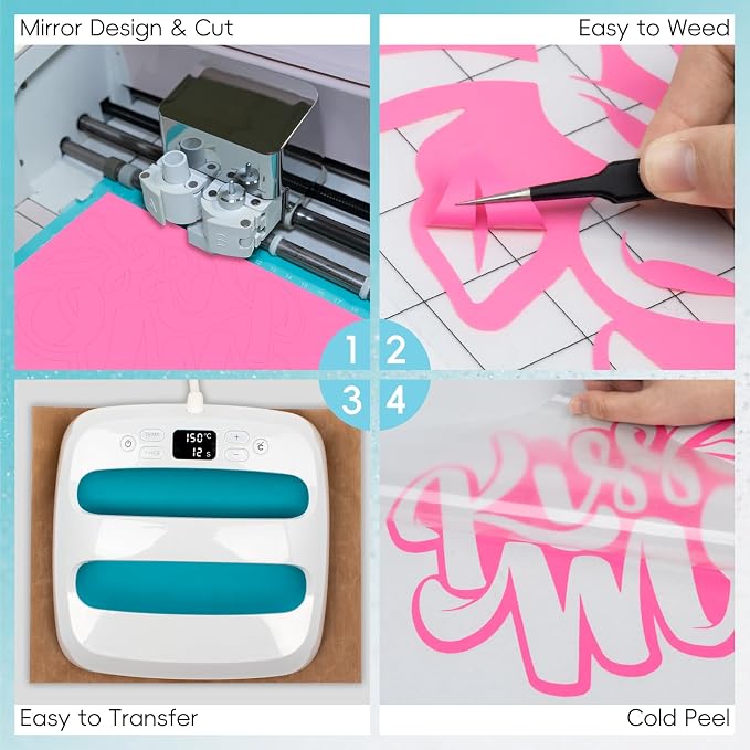 Aoder Fluorescent Pink Heat Transfer Vinyl