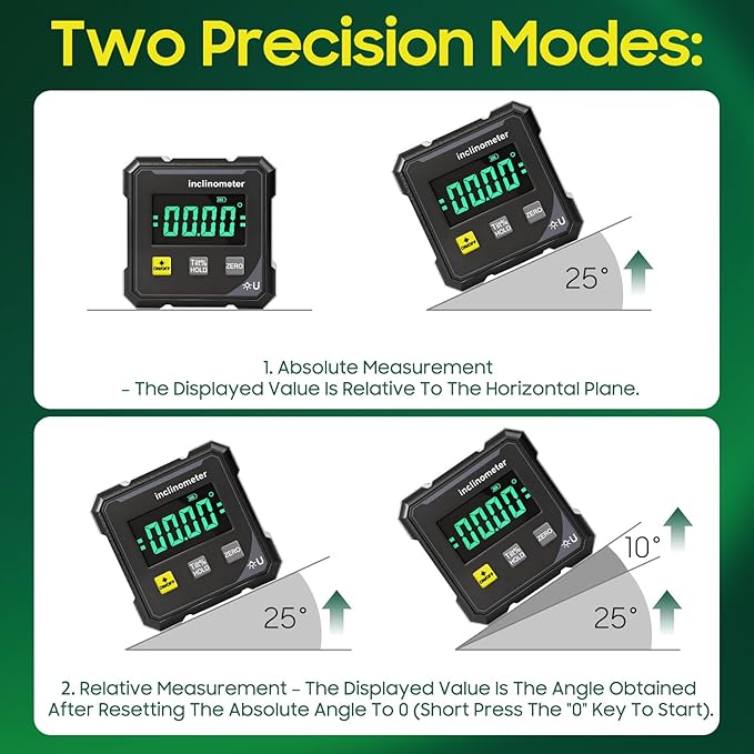 Digital Angle Finder Protractor Tool, 4×90° High Accuracy Measuring Tool