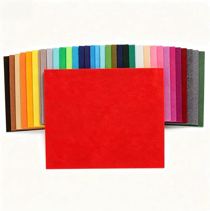 Assorted Craft Felt Sheets: 20 Pack 8x12 Inch Rectangles 1mm Thick