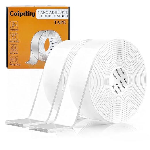 Double Sided Tape Heavy Duty for Wall Decor No Damage to Paint, Nano Two Sided