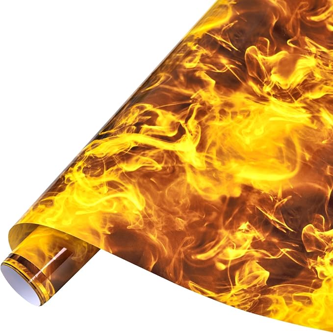 Tintnut Orange Flame Heat Transfer Vinyl Roll, stretch washable, works well
