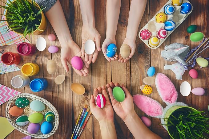 Chochkees 24-Pack Small Smooth Unpainted Natural Stand-Up Wooden Easter Eggs