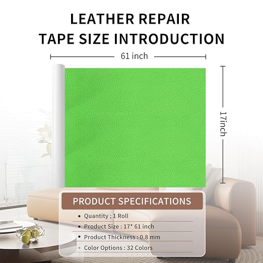 Leather Repair Patch Tape, Car Seat, Vinyl Leather Repair Kit