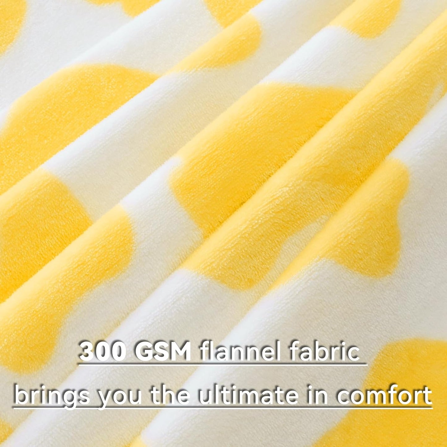 Yellow Throw Blanket for Bed - Cute Plush Soft Fleece Decorative Blanket for Couch - Bright Lemon Yellow Gifts for Women Girls Teens Birthday 50x60 Inch