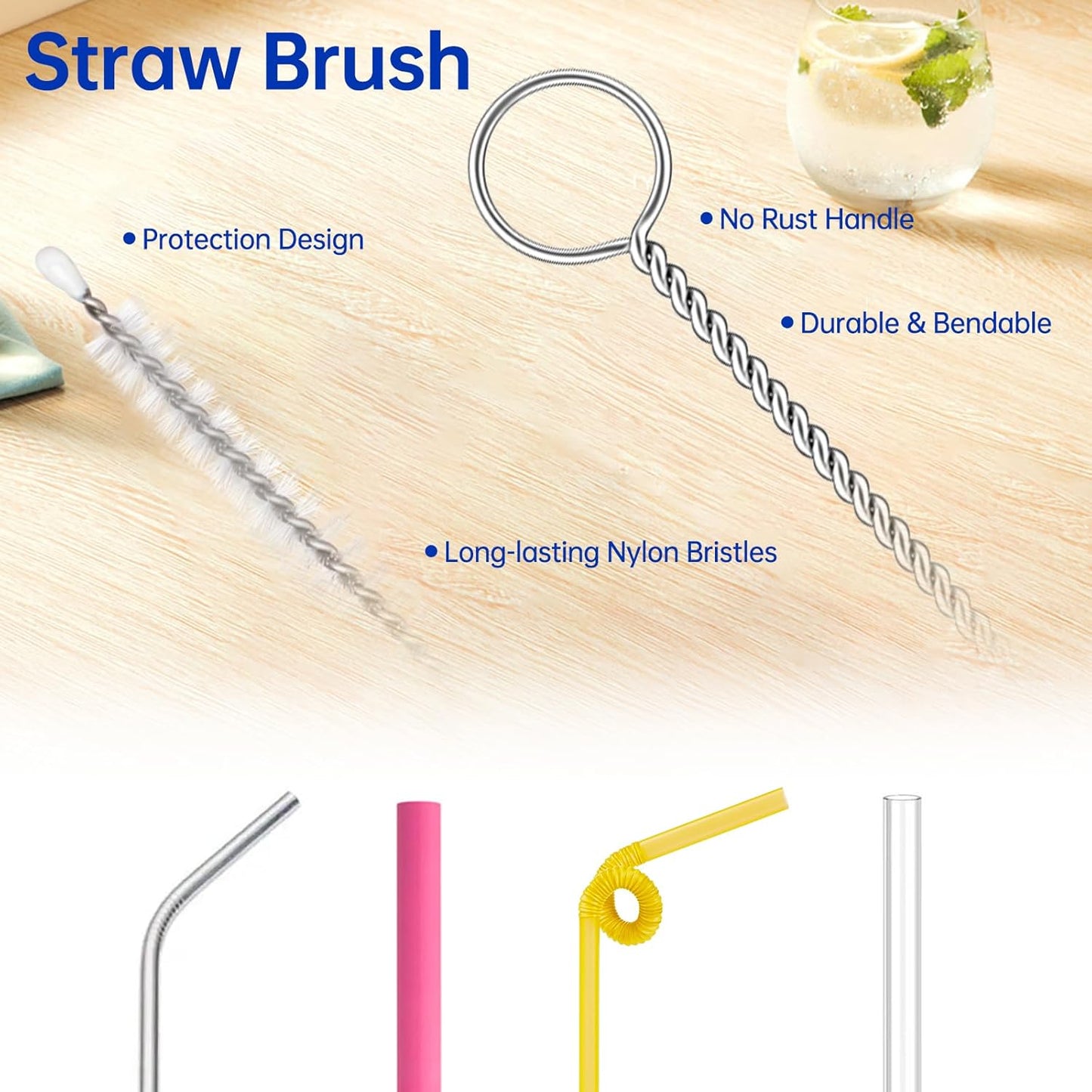 3 Pack Water Bottle Cleaner Brush Set - for Owala Cleaning Kit, Long Handle Silicone Bottle Brush Soft Touch No Scratch, Straw Cleaner Brush, 3 in 1 Multipurpose Cup Cleaner Kit for Owala Accessories