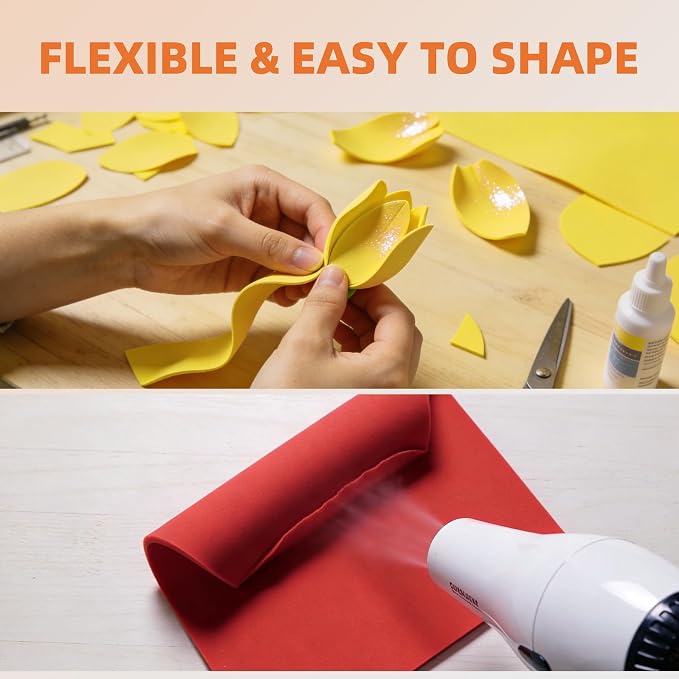 39"x15" EVA Foam Roll, 86 kg/m3 High Density 2MM Thick Foam Sheets, Flexible &