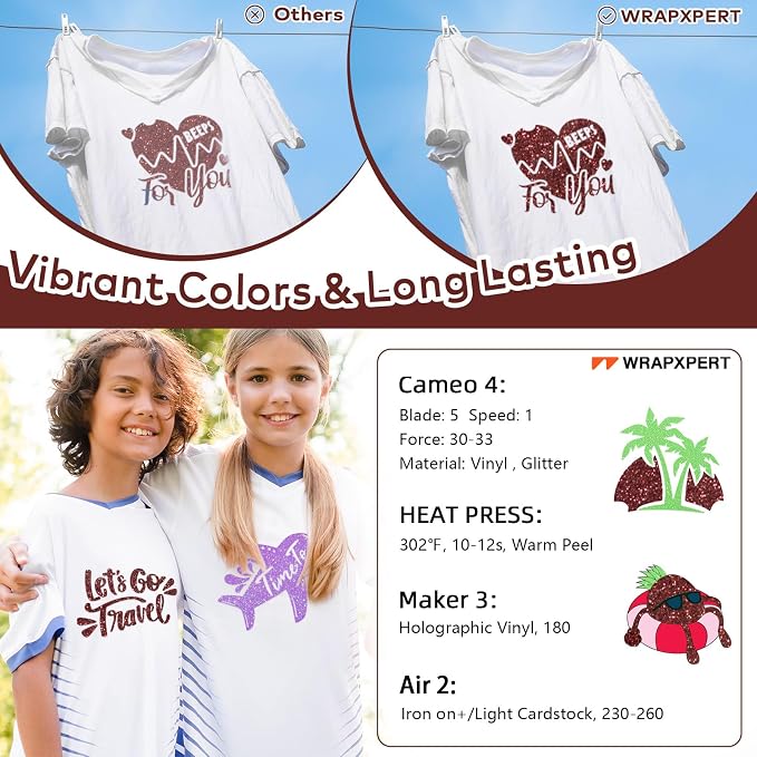 WRAPXPERT Maroon Glitter Heat Transfer Vinyl Roll, Holographic Glitter Wine Red