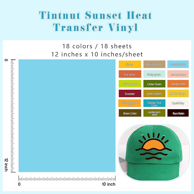 Tintnut Warm Fall Tone Heat Transfer Vinyl, easy cut & weed, stretch washable
