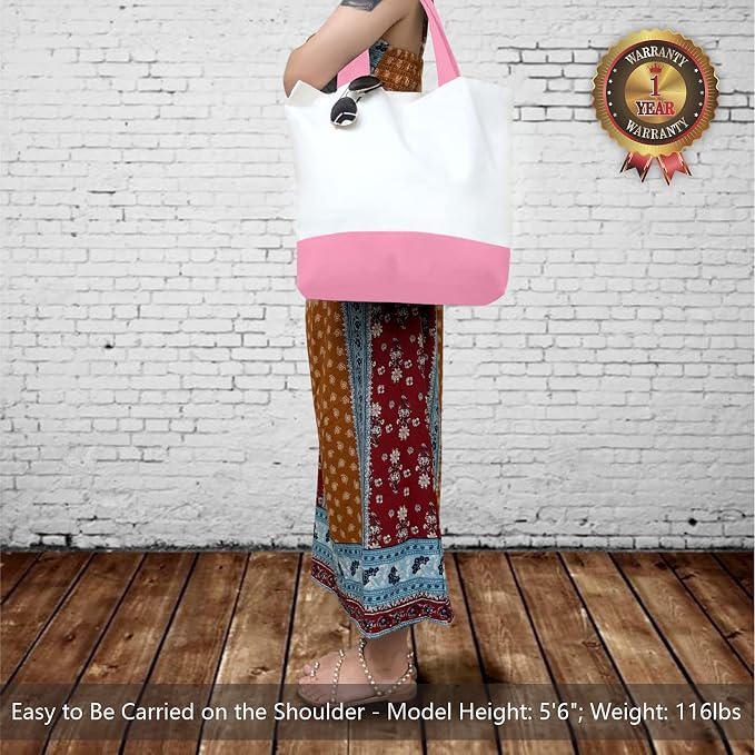 TOPDesign 1-Pack Super Strong Large 12oz Cotton Canvas Tote Bag, Reusable