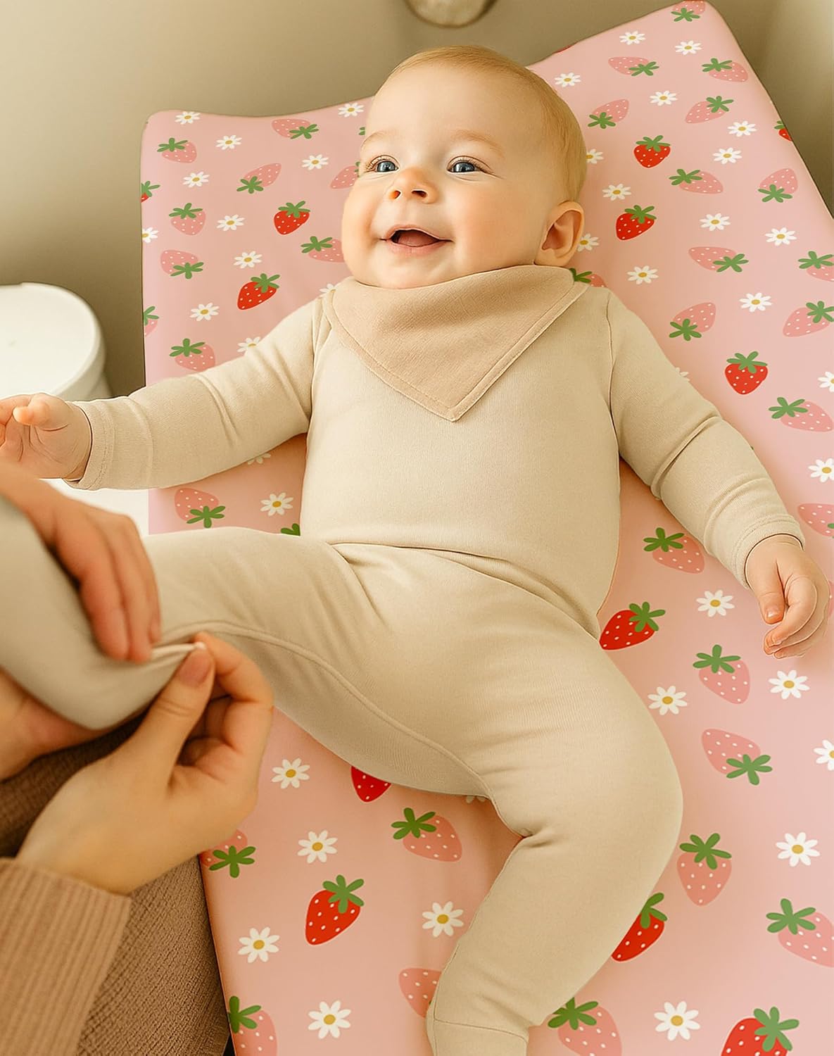 Changing Pad Cover for Baby Boys Girls 2 Pack, Fits Standard 32”×16” Changing Table Pads, Silky Breathable Stretch Knit, Machine Washable (Blush Berry)