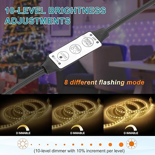 MECCANIXITY LED Strip Dimmer, 12V to 24V 6A Mini Brightness Adjustable Controller Lamp Switch with DC Plugs for Single Color Strips, Black Pack of 4
