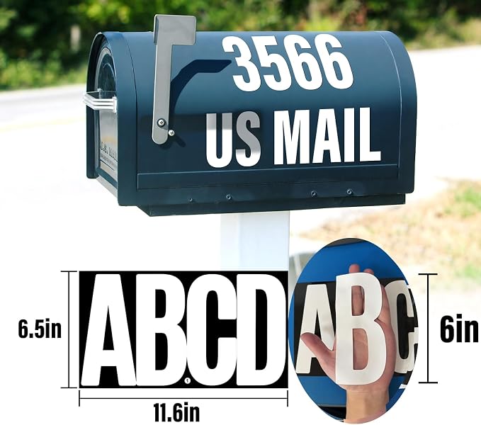 Letter Stickers, Mailbox Numbers, 6 Inch Waterproof Vinyl Alphabet | 6 Inch