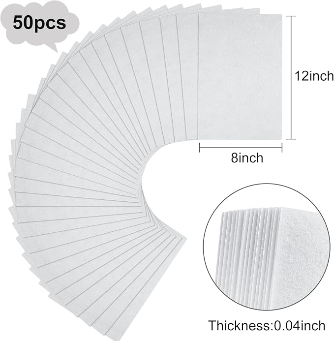 Morcheiong 50 Pcs Felt Fabric Soft Felt Fabric Sheet