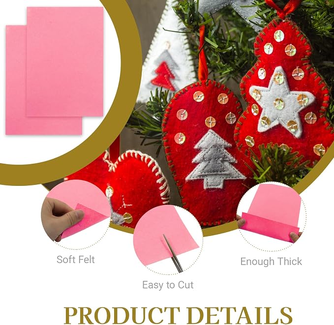 12 Pcs Felt Sheets, 7x11 Inch Stiff Felt