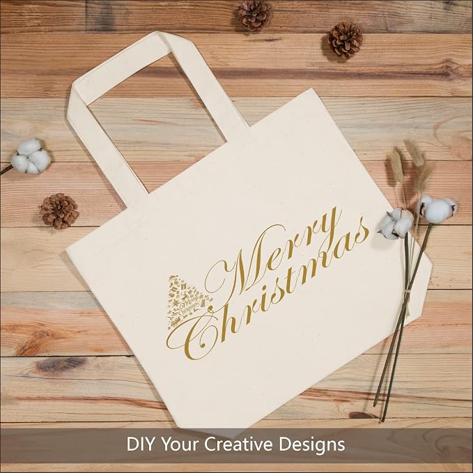 TOPDesign 6-Pack Super Strong Large 12oz Cotton Canvas Tote Bags, Reusable