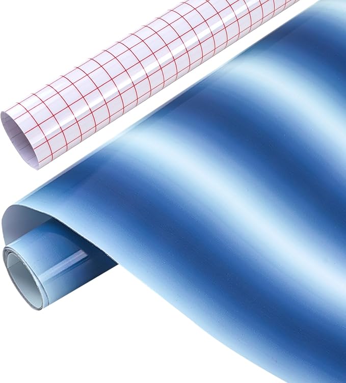Tintnut Ombre Permanent Vinyl Roll 12in x 5ft Blue White Adhesive Vinyl |