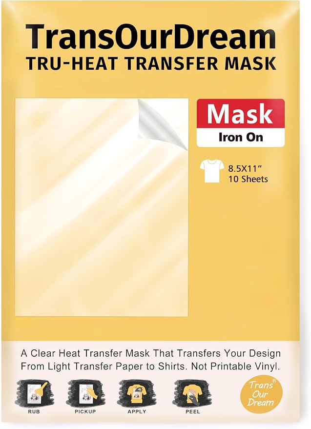 TransOurDream Heat Transfer Mask & Iron on Tape- Iron-On Clear Positioning Film